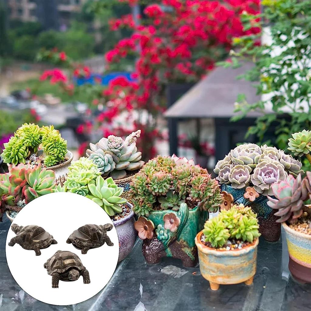 Plant Pot Feet Set of 3, Tortoise/Dog/Frog/Cat Resin Craft Pot Decorative Feet, Small 5.5cm Animal Statue Pot Base Planter Riser