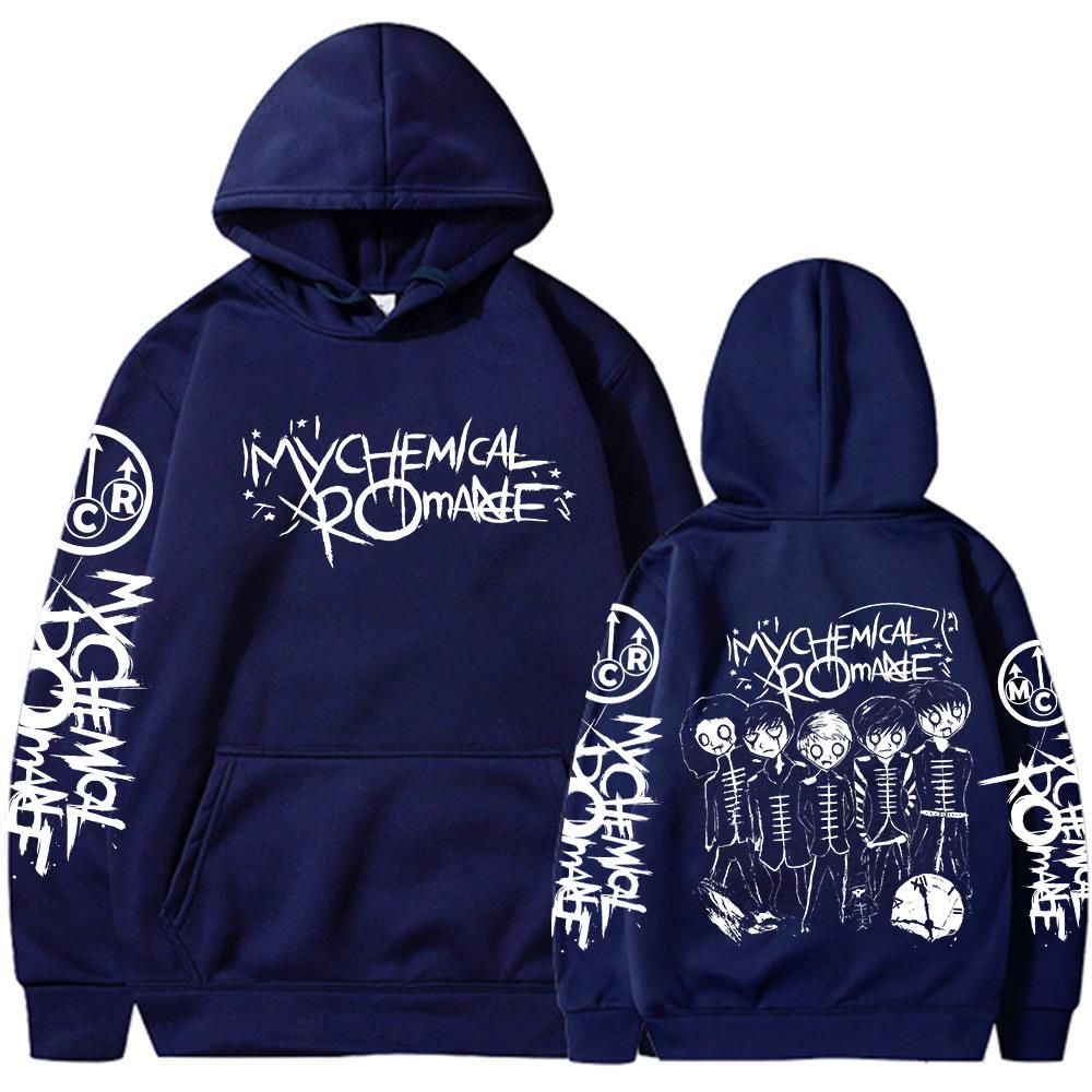 Band My Chemical Romance Cartoon Vintage Hoodies Herren Damen Kleidung Gothic Punk Kapuzenpullover Lässige Langarm Pullover