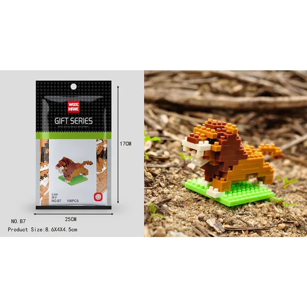 Mini Building Blocks 3D Animal Diamond Model Micro Bricks Dog Cat Bird Moose Wolf Panda Macaw Toys For Children Birthday Gifts