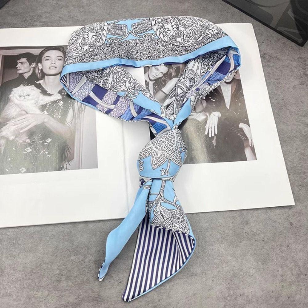 Thin Polka Dot Scarf Ribbon Long Scarves Sweet Scarf Headband  Outdoor