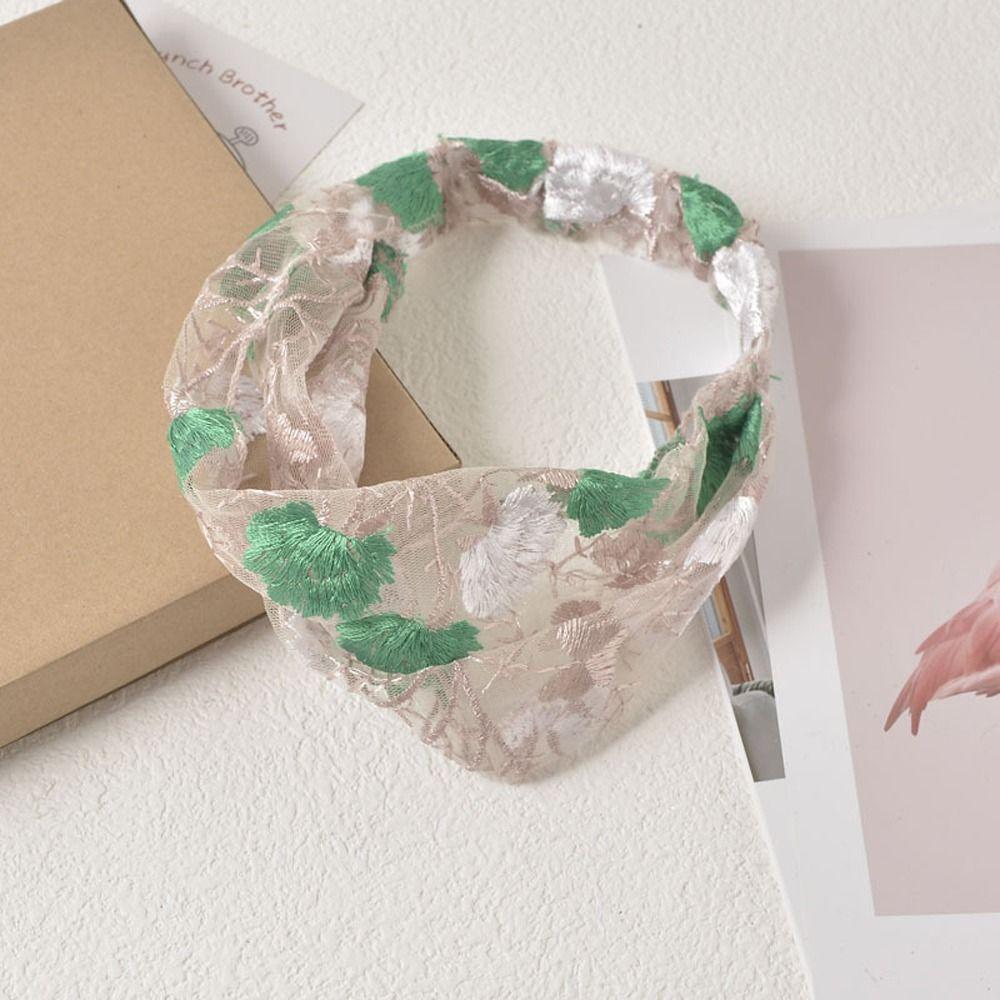 Flower Wide Side Non Slip Women Lace Headband Mom Headdress Fashion Hairbands Korean Head Wrap
