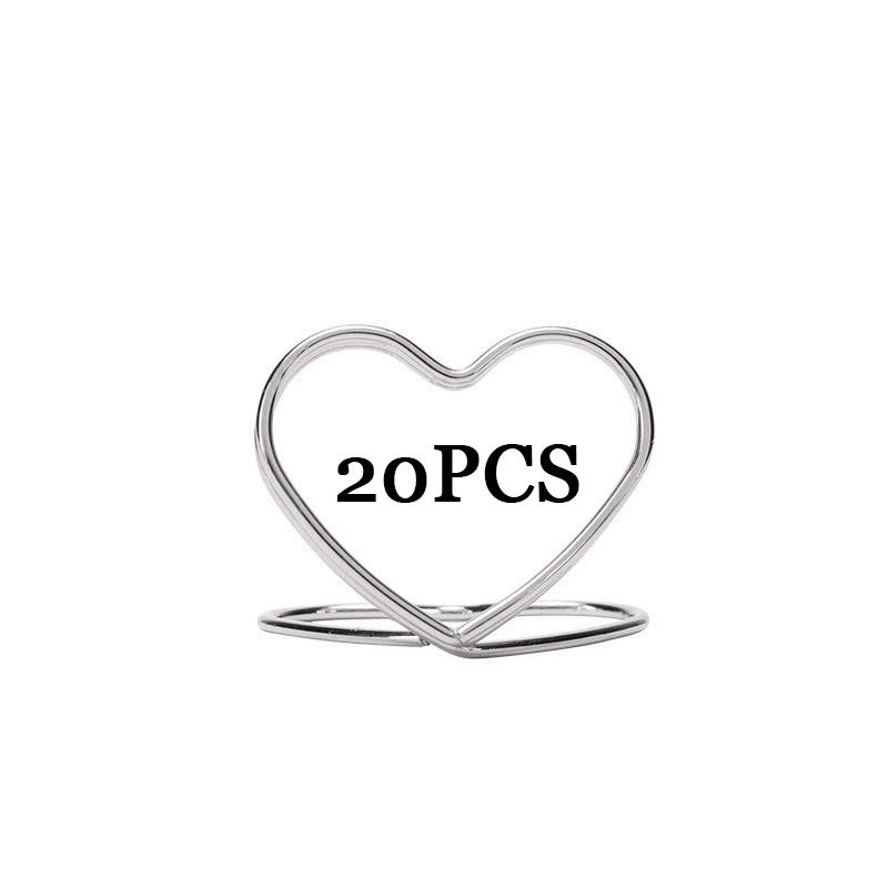 WTEMPO Wedding Place Card Holders for Table Heart Wedding Table Number Holders Mini Picture Photo Stands for Bridal Shower Party Vertical Label Holder