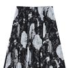 Gonna Lunga A-line Pieghettata Floreale Stile Retro Francese Lavaggio ad Inchiostro