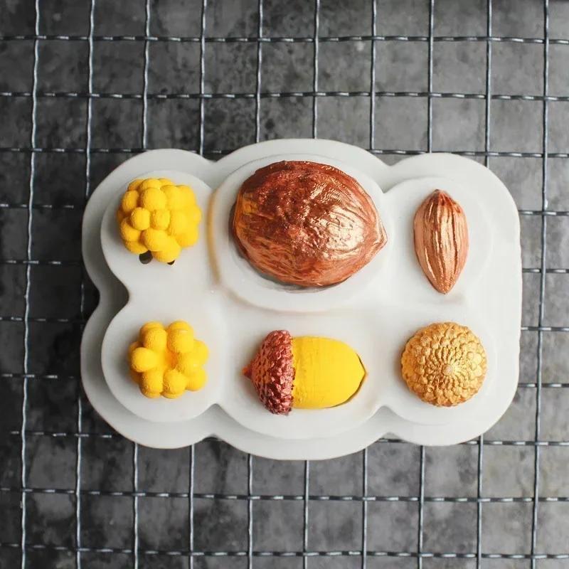 Creative Design Nut Chocolate Mold Kids Brithday Fondant Cake Decoration Handmade Diy Christmas Cookie Candy Decor Kitchen Mould