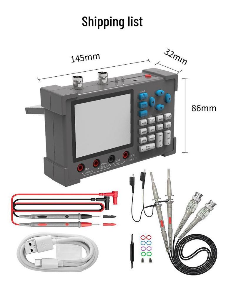 DSO3D12 Dual-Channel Digital Oscilloscope & Multimeter, 120MHz Bandwidth, 500MS/s Sampling