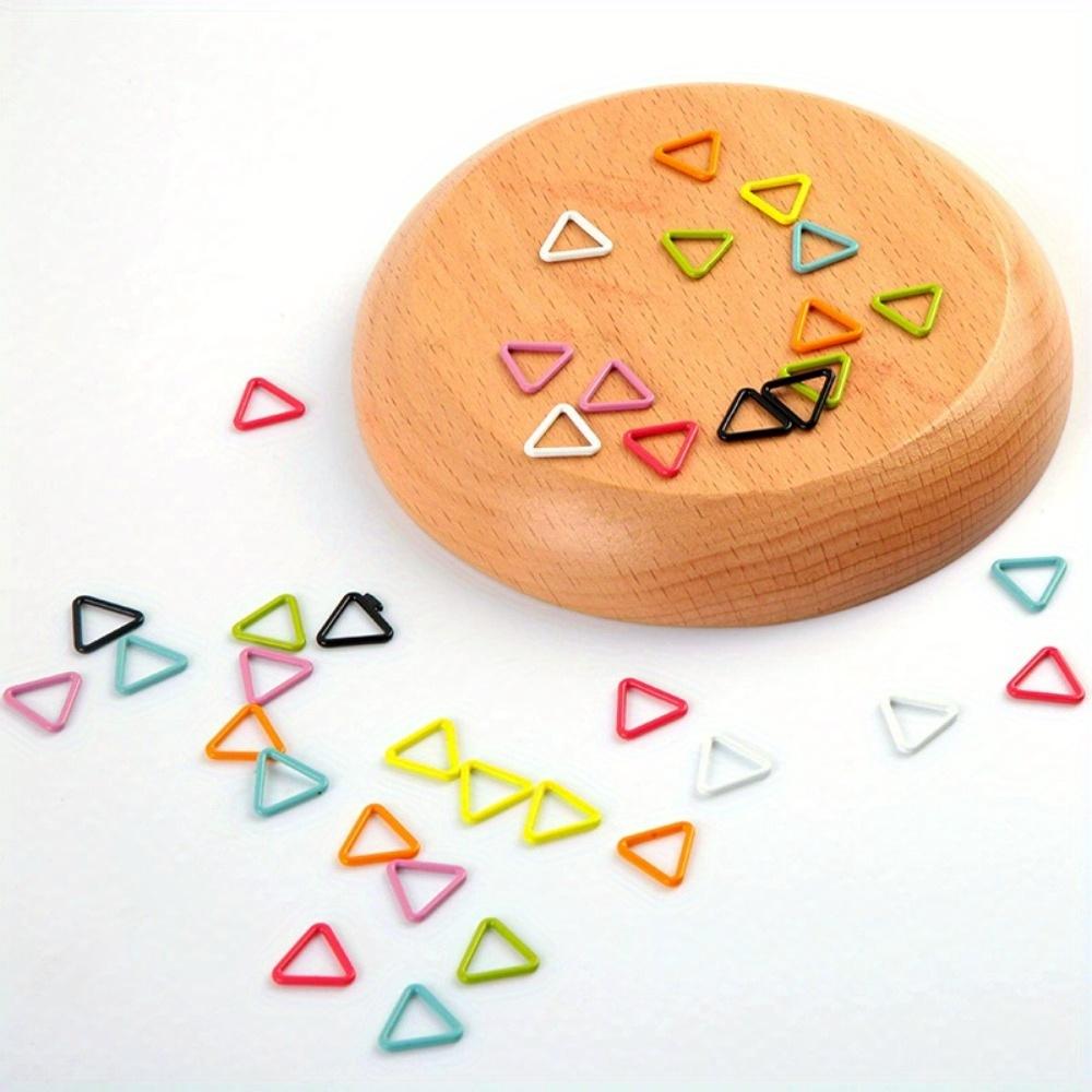 30Pcs Mix Color Triangle/heart Knitting Stitch Markers Colored Metal 12-13mm Stitch Markers for Sewing DIY Knitting