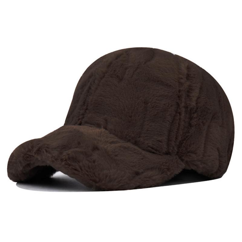Women'S Plush Fleece Baseball Cap - Adjustable Snapback, Lightweight & Warm, Solid Color With  Casual Streetwear Style