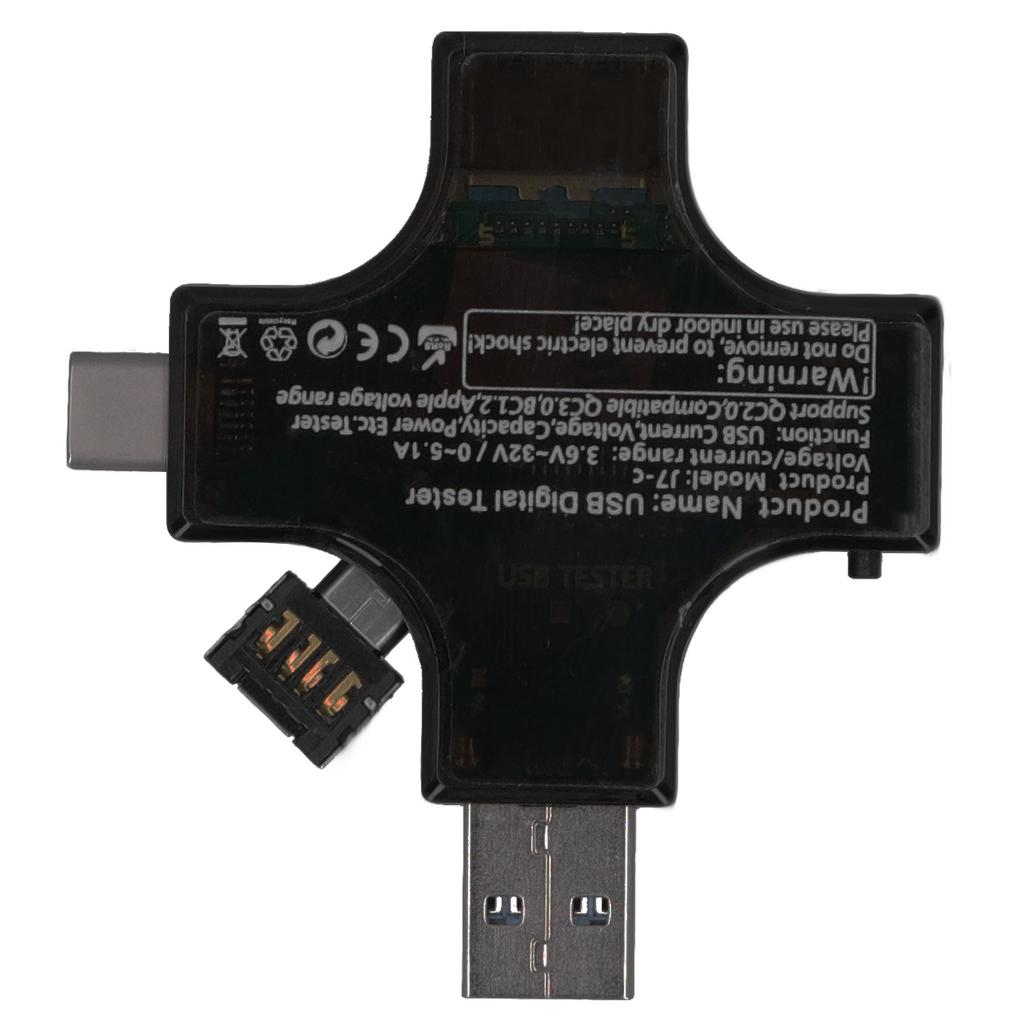 מד מתח זרם בודק סוג C USB צלב דיגיטלי וולטמטר אמפרמטר גלאי נייד