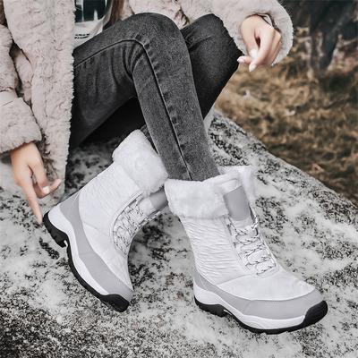 Schnee Stiefel für Frauen Mode Kaschmir Warm Damen Stiefel High Top Winterfest O Utdoor Baumwollschuhe Plateau Stiefel Wanderstiefel