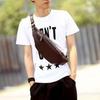 Men's Multi-Functional Leather Crossbody Chest Bag with Large Capacity for Outdoor Sports