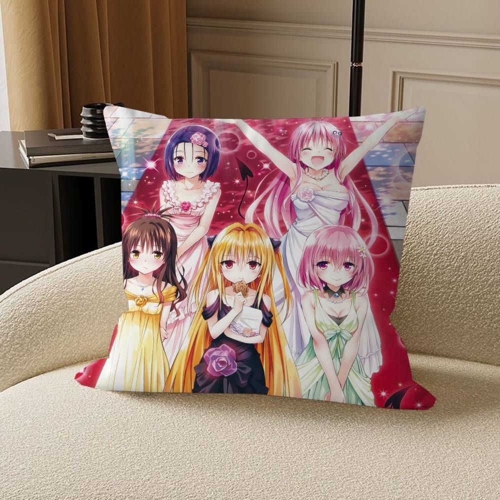 Anime T-To Love-Ru Personalized Pillow Cover Kids Bedroom Wild Party Decor Pillowcase Kid Birthday Shower Gift