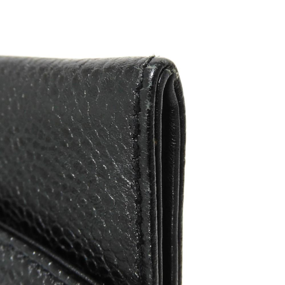 Used 10097 Compact Flap Wallet 7943 COCO Mark CC Mark 3rd Series Vintage Deca Coco Caviar Skin Black Unisex from Japan