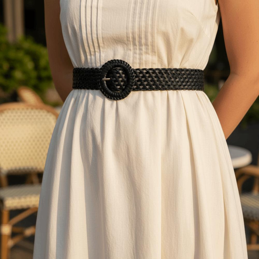Round Retro Belt Hollow Out Bohemian Style Waistband Casual Weave Belt  Jeans Decorative