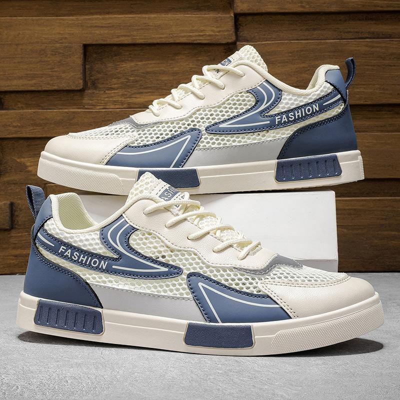 

Men s summer 2025 new mesh breathable hollow soft sole non-slip casual sports board shoes versatile trendy shoes mesh shoes 39