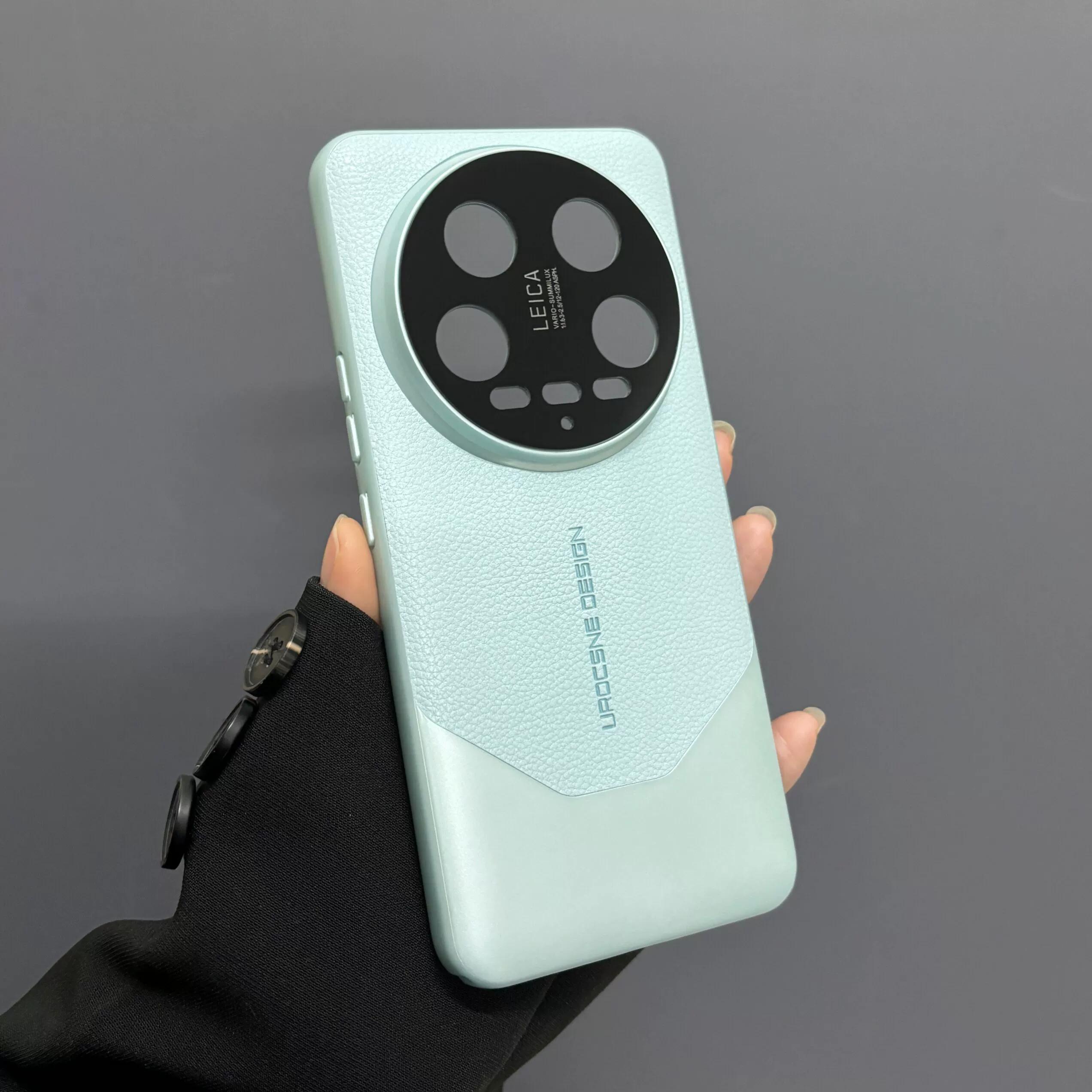 

Роскошный кожаный чехол для телефона Xiaomi 15 Ultra Matte Splicing Plating Hard bumper Cover для Xiaomi 15 Pro 14 Ultra 15Ultra Shell for Xiaomi 14 Pro циан