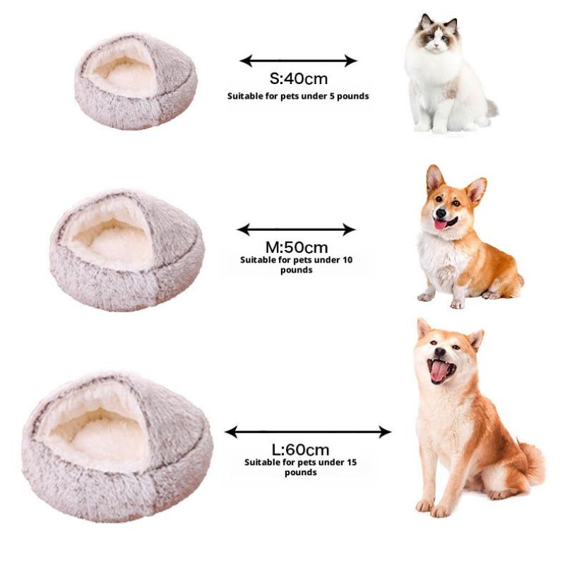 Pet Nest Winter Warm with Cover Pet Pad Anti-kick with Own Quilt Kennel Semi-closed Soft Half Pack Cat Nest