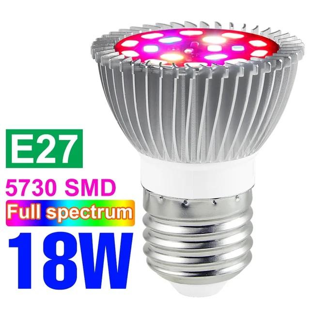 

Светодиодный фитосветильник полного спектра, фитолампа E27, лампа для растений E14, УФ-лампа для теплицы, семян цветов, светодиодный гидропонный светильник для роста