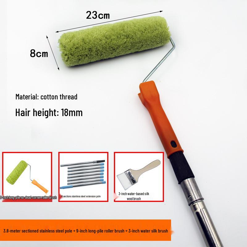 Adjustable Stainless Steel Telescopic Handle Waterproof Paint Roller Brush
