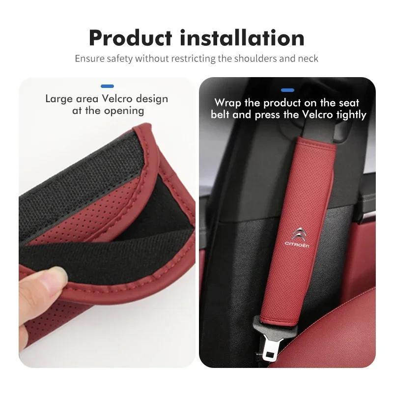 Breathable Car Seat Belt Shoulder Cover Strap Protection Pad For Citroen C4 C3 C5 C1 C2 C6 VTS C4L DS3 DS4 DS5 Grand Berlingo