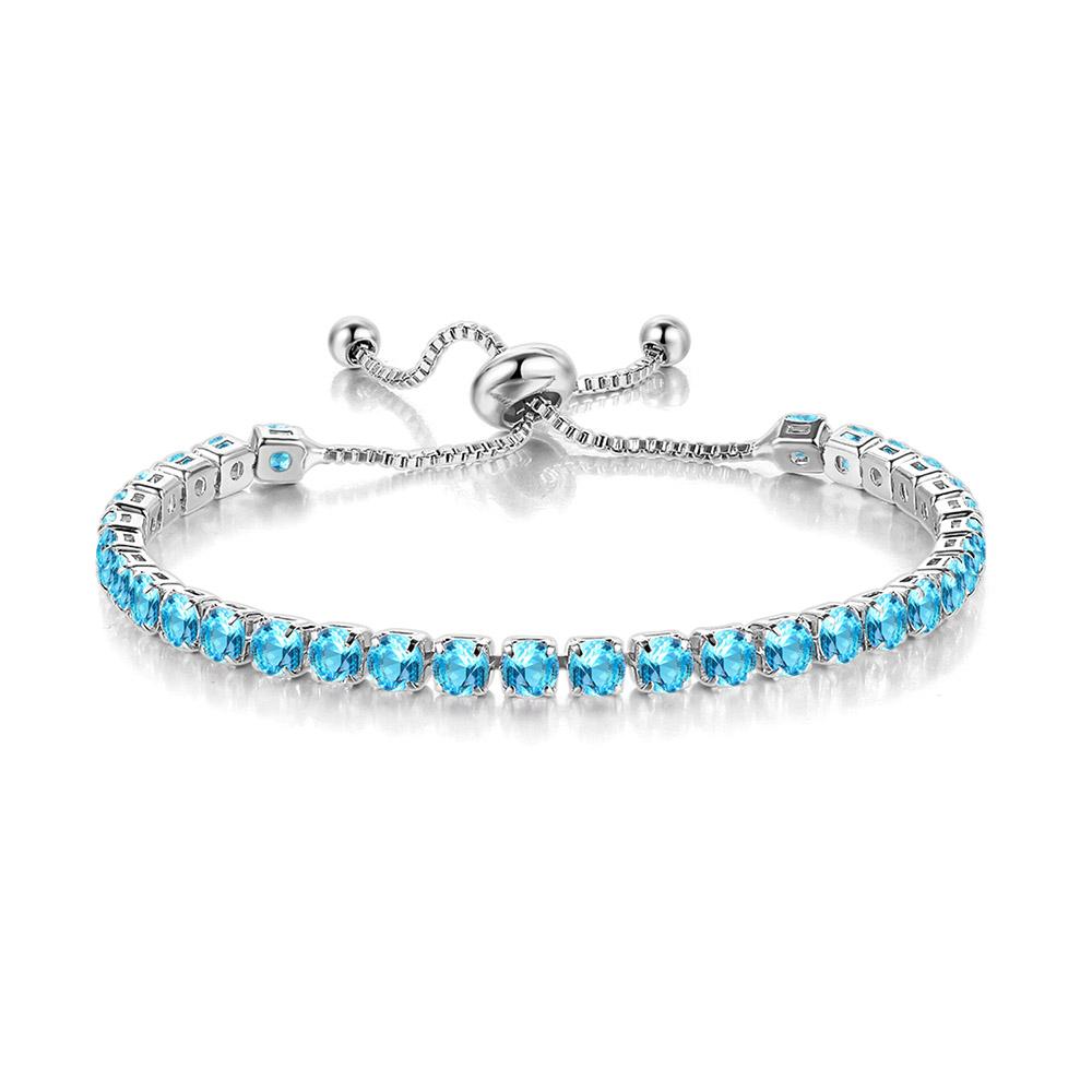 Adjustable Colorful Birthstone Tennis Bracelet for Women Multicolor CZ Crystal Wedding Birthday Gift Hand Jewelry