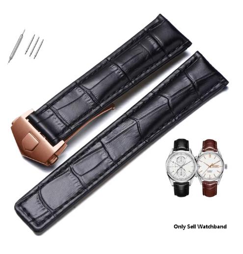 Genuine Leather Strap for Tag Heuer Watch Carrera Monaco Watch Belt Black Brown Bracelet Wristwatch Watchband 19mm 20mm 22mm