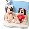 Adorable Standing Dog Plush Toy With Bow Tie And Rope Soft Pp Cotton Stuffed Animal
