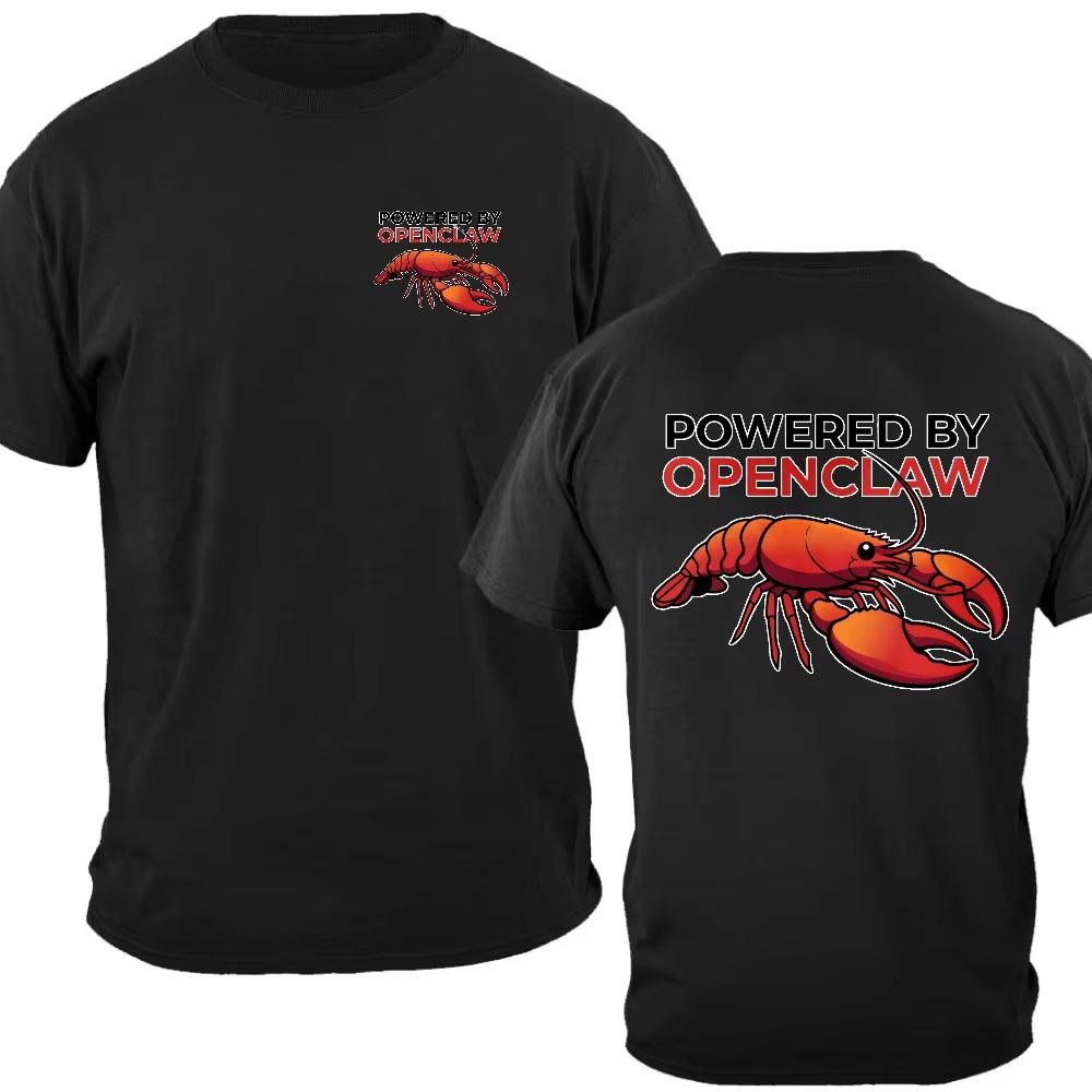 2026 OPENCLAW Red Lobster Logo Oversized TShirt Men Vintage Streetwear Hip Hop Graphic Tee Casual Cotton Short Sleeve Tops