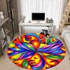 1pc Colorful Flower Mandala Chair Carpet for Office Non-Slip, Machine Washable Rug for Office - Holiday DecorMachine Made yy251029015
