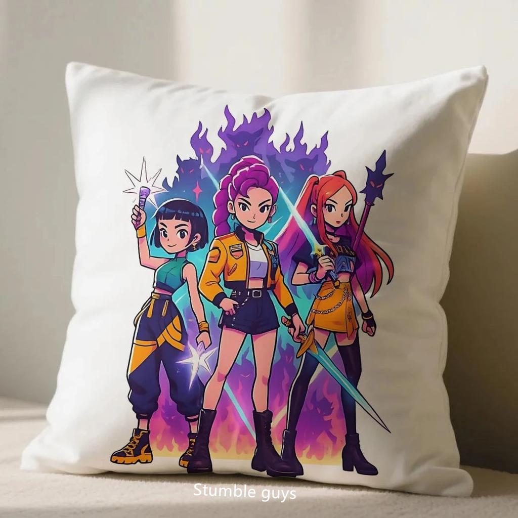 Kpop Sofa 45X45cm Pillowcase Demon Hunters Anime Cushion Cover Soft