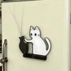 Acrylic Cat Whiskers Collection Ornaments Magnetic Cartoon Cat Hair Storage Memorial Box Black Cat Pushing Vase Decor
