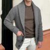 Men's Autumn Collared Long-Sleeve Knit Cardigan Sweater Collared Vintage Casual Outerwear