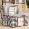 Visible Large Capacity Storage Box Portable Clothes Organizer with Handles Foldable Zipper Dustproof Blanket Container