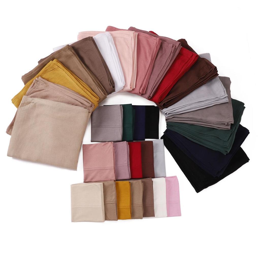 Ensemble Écharpe et Bonnet en Rayonne-Coton: Grand Écharpe + Chapeau Tube à Bord Large Assorti