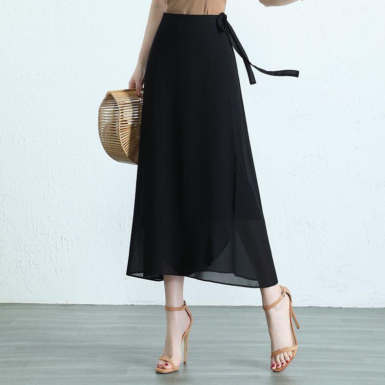One Piece Skirt New Chiffon Skirt Women's Summer Thin High Waist Skirt