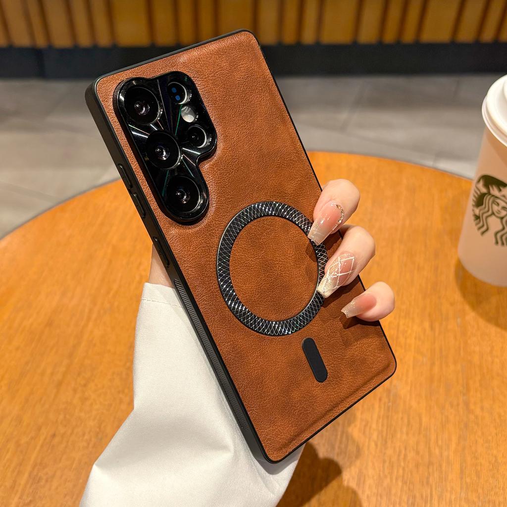 Magnetische Hülle für Samsung Galaxy A56 A16 A36 A55 A15 A54 A53 A25 M34 Hülle Leder Weich Stoßfest Mag-safe Metall Kamera Schale