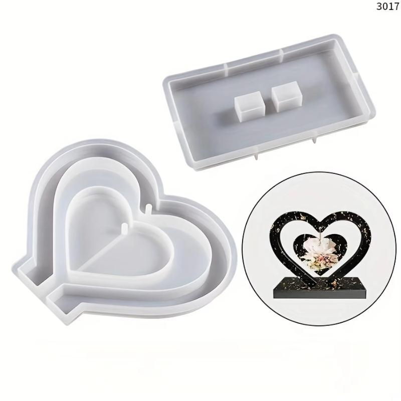 Love Heart Picture Frame Pendulum Pedestal Base Silicone Mold DIY Crystal Epoxy Resin Mold