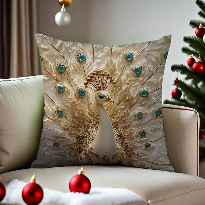 3D Peacock Creative Design PillowcaseSuitable for Sofa Car Bedroom Decorative Cushion Cover Pillow Cover