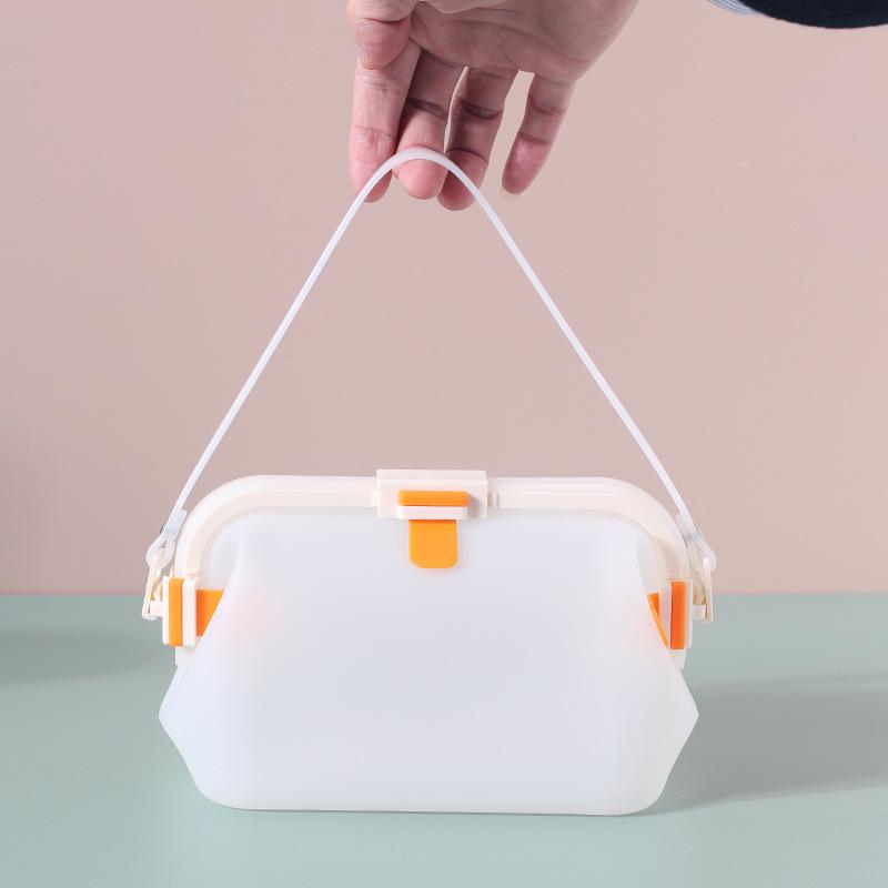 Sheng Bang Rong Silicone Collapsible Fresh-Keeping Lunch Box: Portable, Food-Grade Container for Snacks, Fresh Fruit, and More