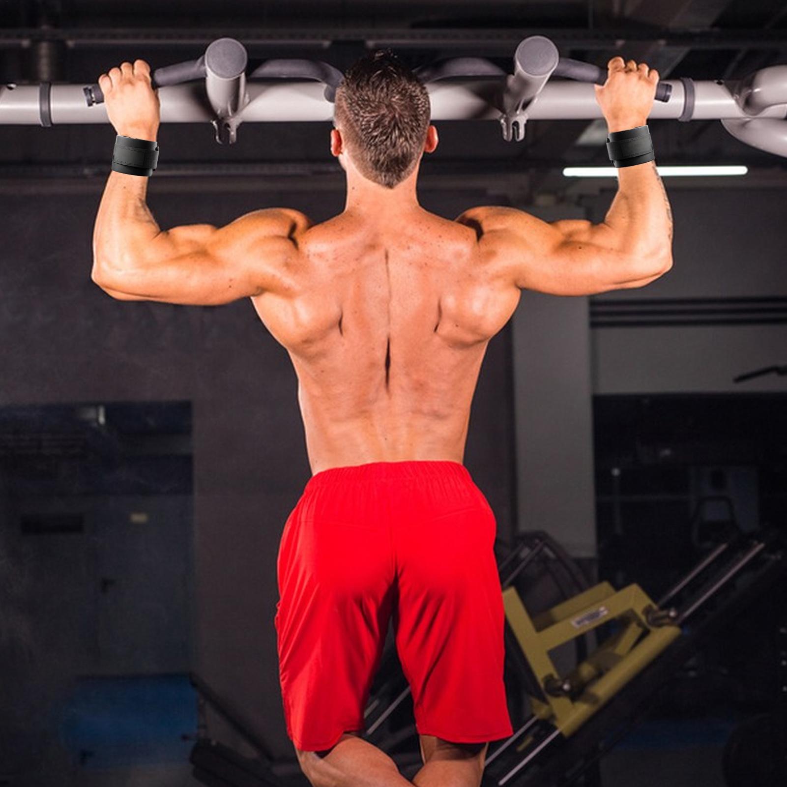 Adjustable Strong Steel Hook Grips Straps Weight Lifting Strength Training Gym Fitness Black Wrist Support Lift Straps CN