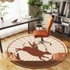1pc Bull RidingRodeo Round Chair mat Area Rug - Non-Slip, Floor Mat for Office, Bedroom, home decor Christmas Gift p0811336