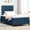 Box Spring Bed with Mattress and Headboard Blue 120 x 190 cm Fabric