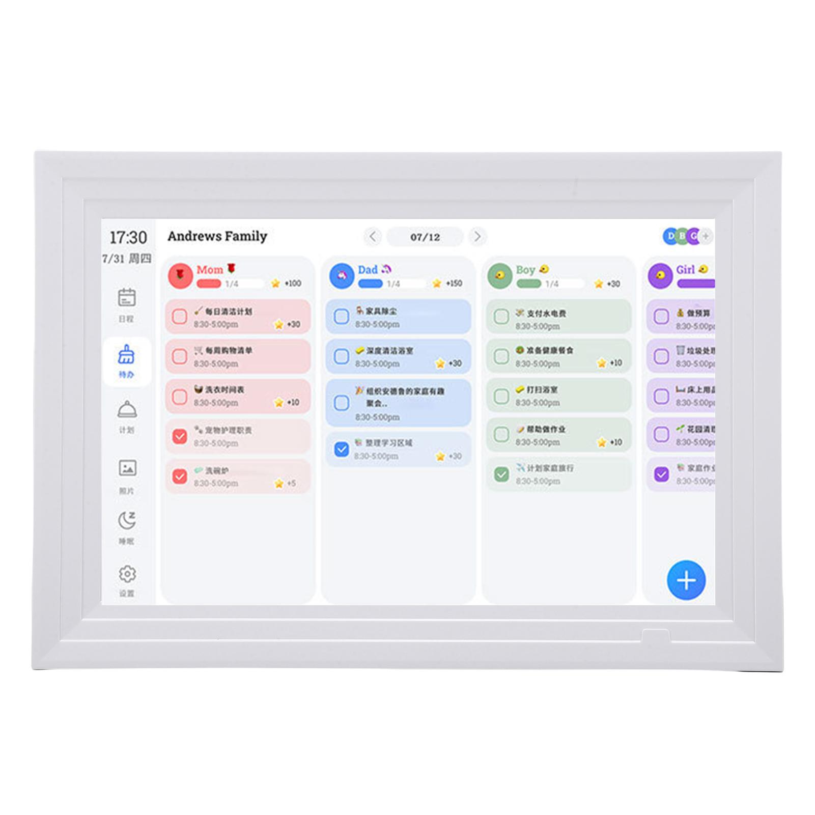 Digital Calendar Planner Chore Chart 10.1inch   Full View LCD Screen Interactive Calendar APP Management for Family Share Wall Desk Mount for Seamle