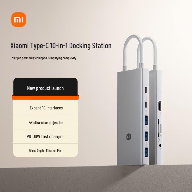 Xiaomi Type-C 10-in-1 USB Hub with 4K HDMI, Gigabit Ethernet, PD100W