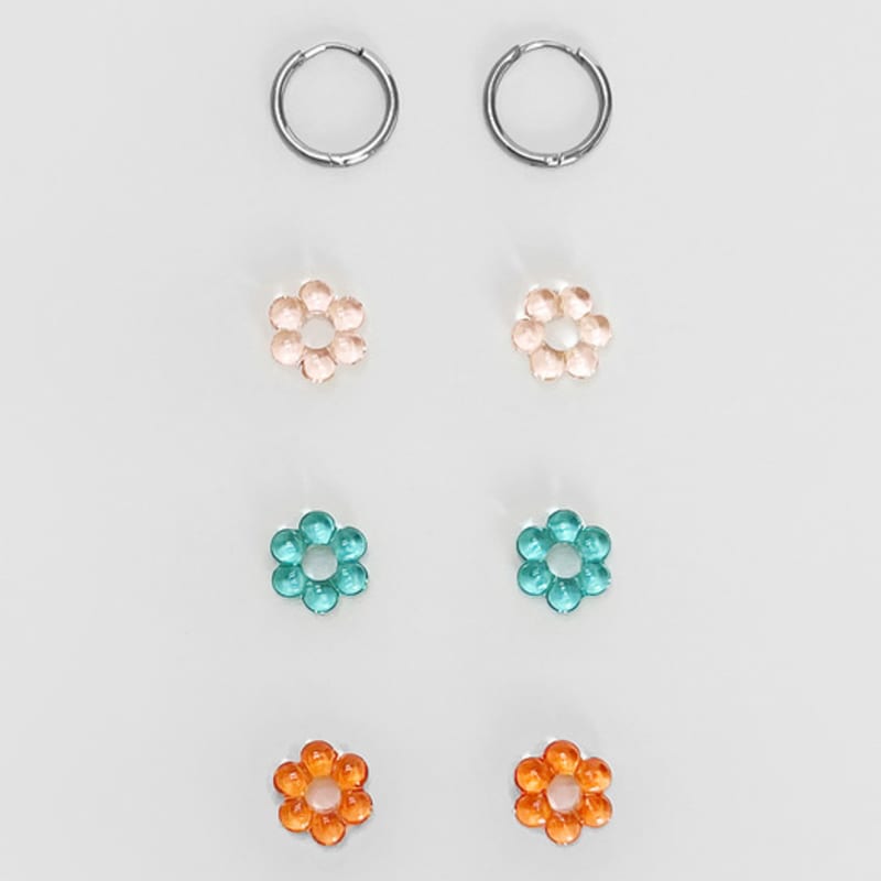 FANTASTIC PLANET Refreshing Flower Ring Earrings (3colors)