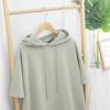 Korean-Style Solid Color Hooded T-Shirt: Simple Summer Drawstring Short Sleeve Loose Fit, for Women, Campus Casual, 200 Jin Size.