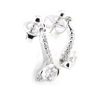 [H3879] - 'Scarlett' White Silver Earrings