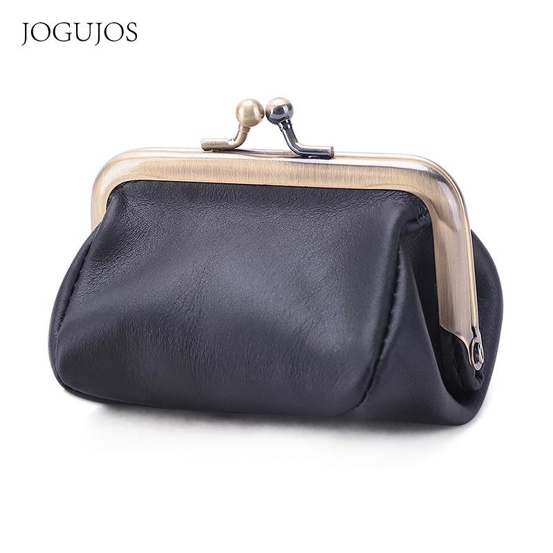 

Жіночий гаманець-кисет з натуральної шкіри - Мінімалістичний, Модний Міні-гаманець для монет та Сумка чорний