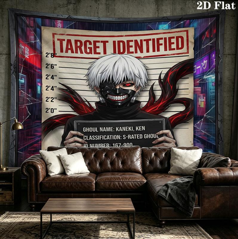 Tokyo Ghoul Wall Tapestry Aesthetic Wall Hanging Printed Fabric Blanket Decorative Tapestries For Bedroom Living Room Home Decor