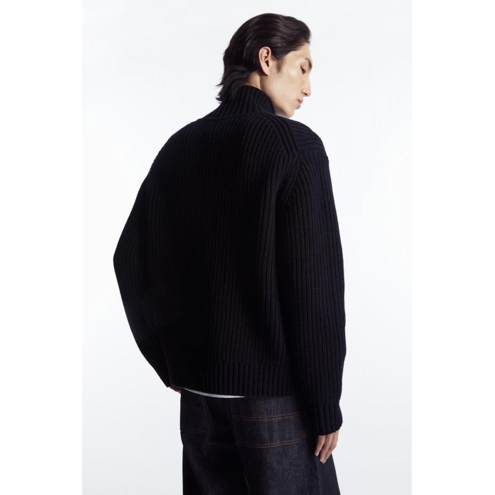 Cos Japan Funnel Neck Knitted Wool Jacket