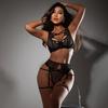 Sexy European & American Fishnet Mesh Garter Lingerie Set